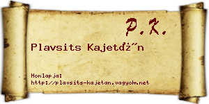Plavsits Kajetán névjegykártya